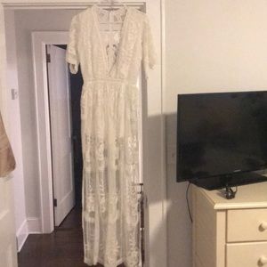 Honey punch white maxi dress
